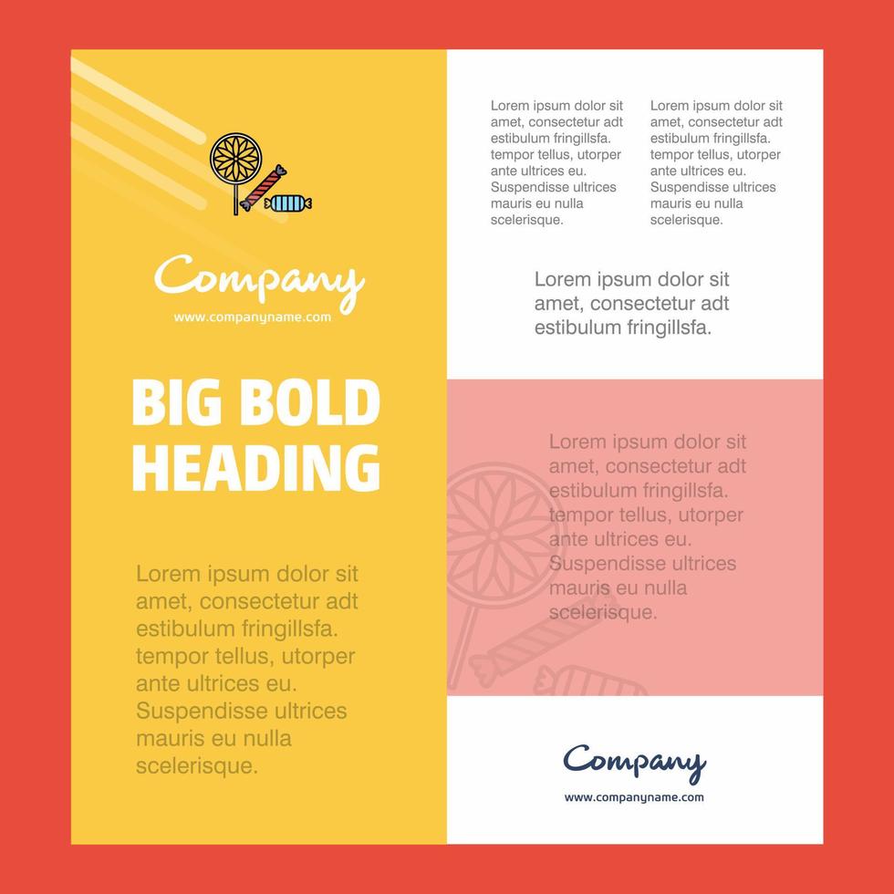 Candies Business Company Poster Template with place for text and images vector background