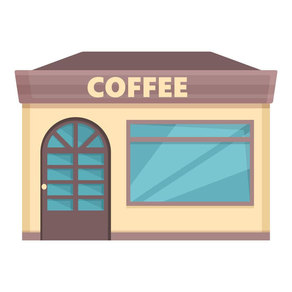 Coffee shop icon cartoon vector. Street market vector
