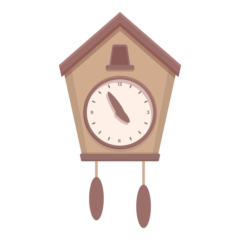 vector de dibujos animados de icono de reloj de cuco antiguo. ver tiempo