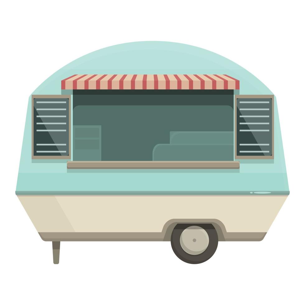 Food trailer icon cartoon vector. Festival truck vector