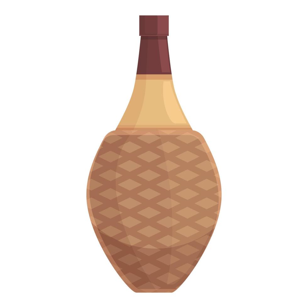 Old wine bottle icon cartoon vector. Cellar winery vector