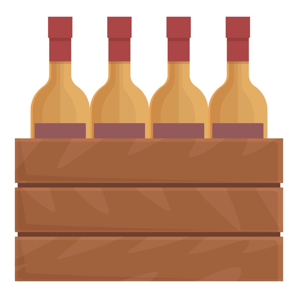 White bottle box icon cartoon vector. Wine cellar vector