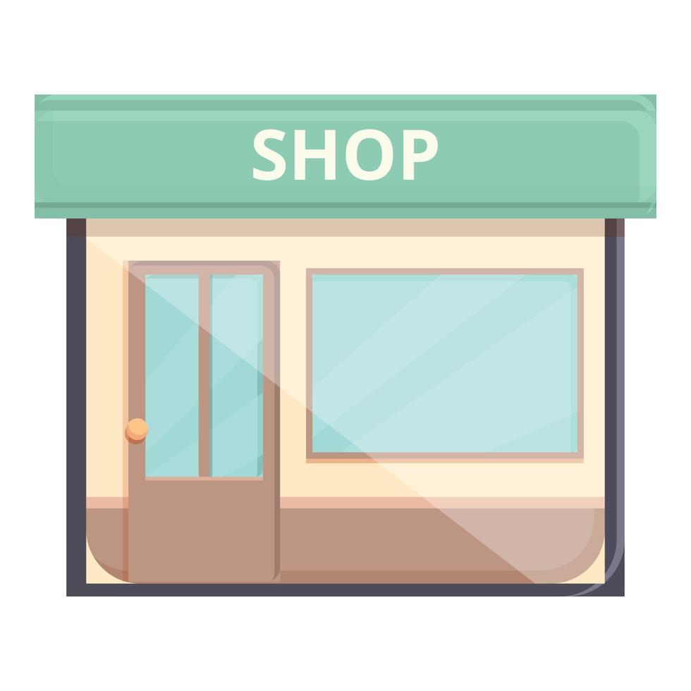 Big monitor shop icon cartoon vector. Online store vector