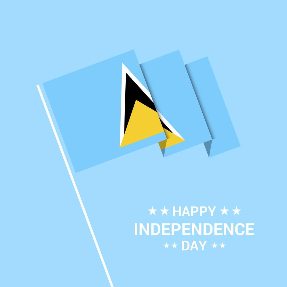Saint Lucia Independence day typographic design with flag vector