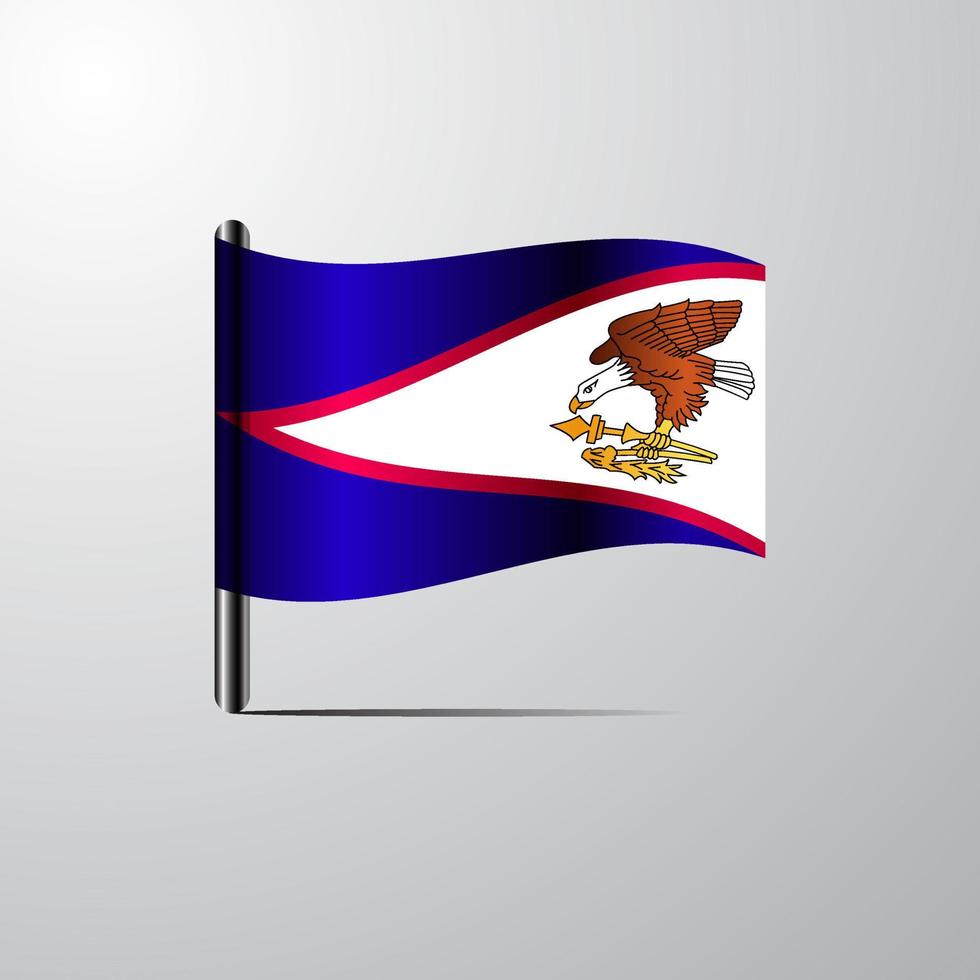 American Samoa waving Shiny Flag design vector