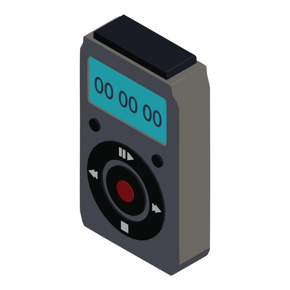 Digital dictaphone icon, isometric style vector