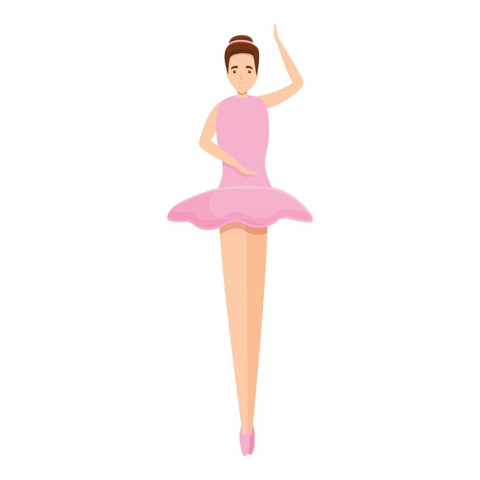 Barre ballerina icon, cartoon style vector