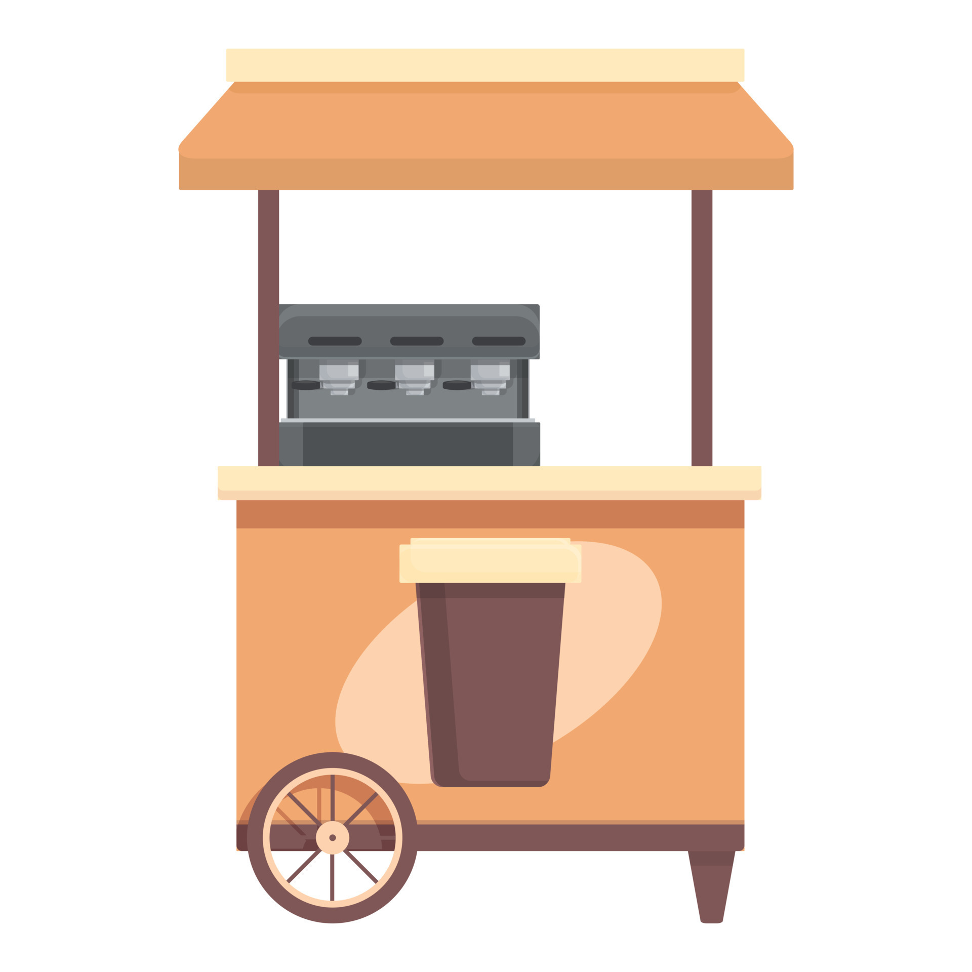 Coffee cart icon cartoon vector. Street market 14293678 Vector Art at