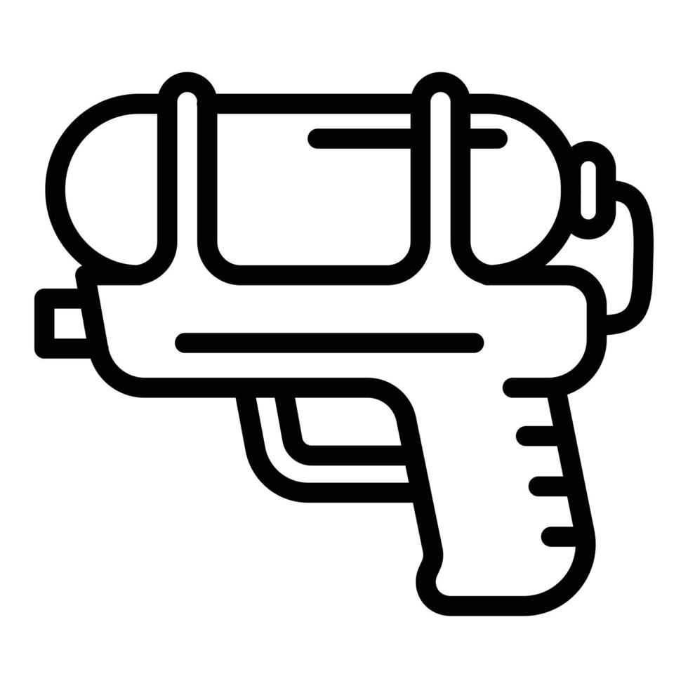 icono de pistola de agua para niños, estilo de esquema vector