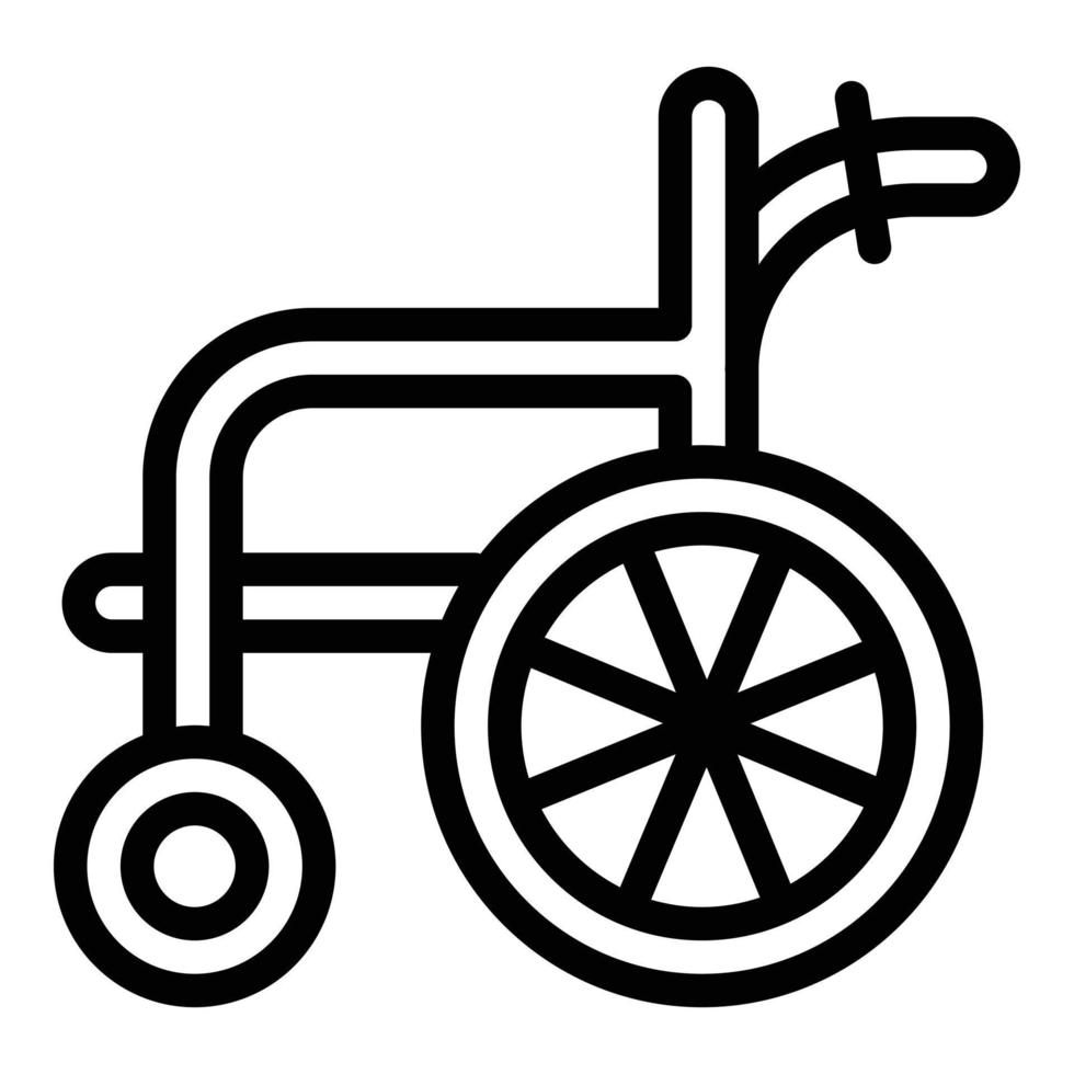 Wheelchair icon, outline style vector
