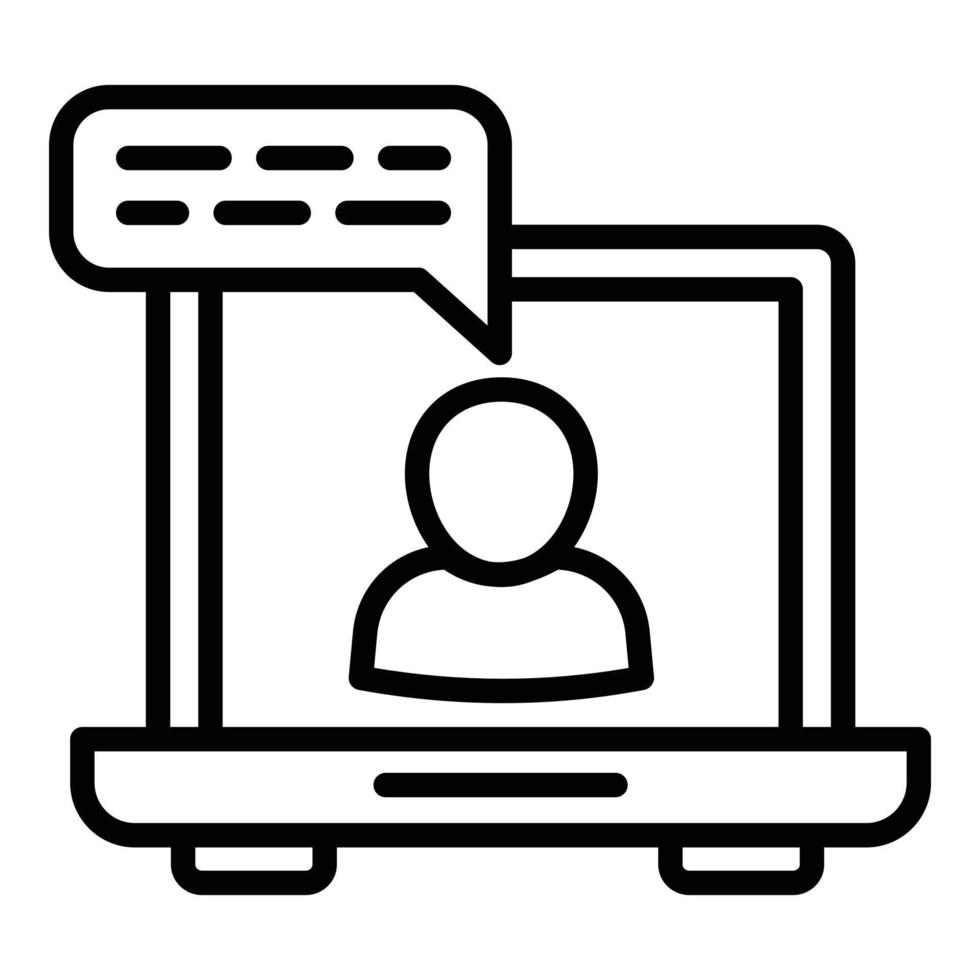 Online webinar icon, outline style vector