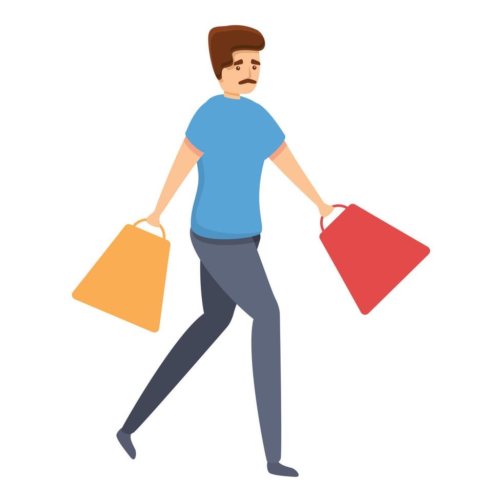 Shopping habit icon, cartoon style vector