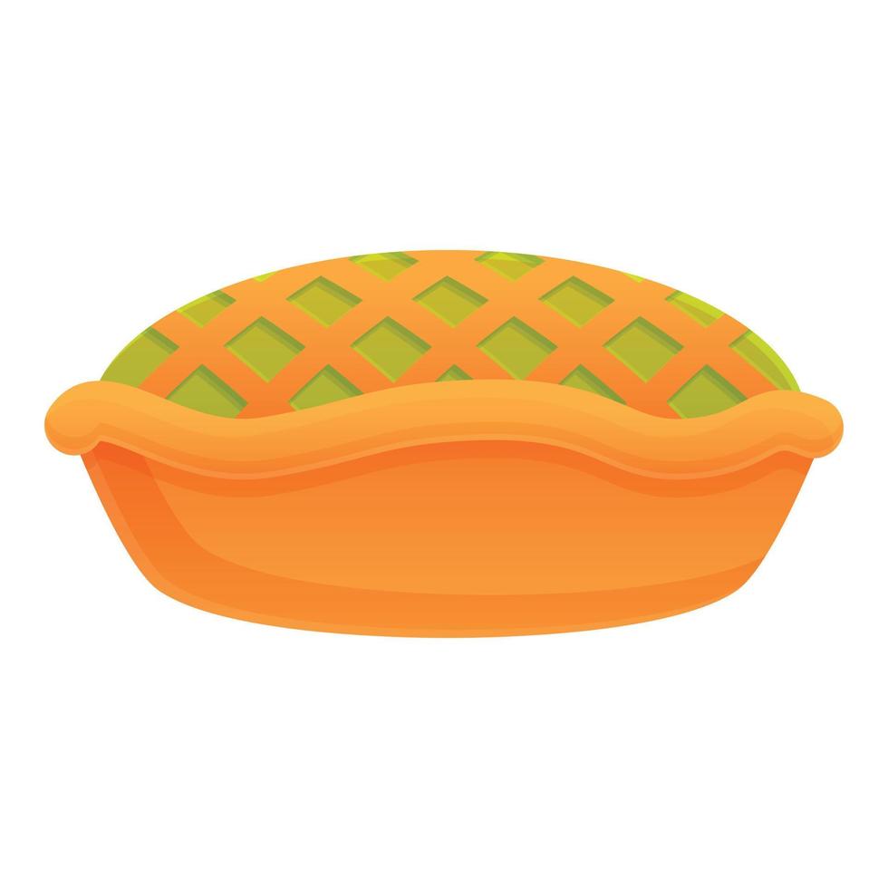 icono de tarta de manzana de postre, estilo de dibujos animados vector