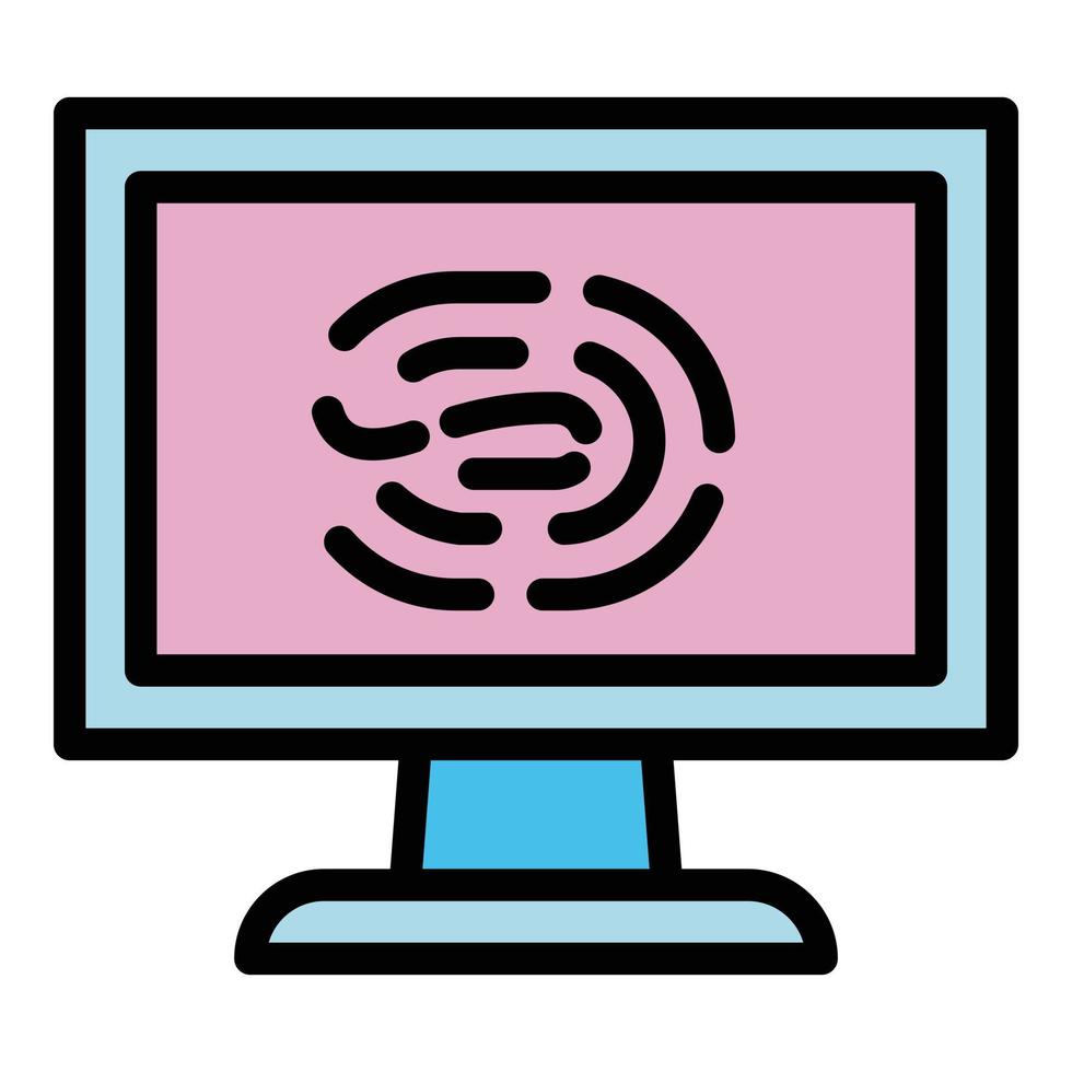 Forensic laboratory fingerprint icon, outline style vector