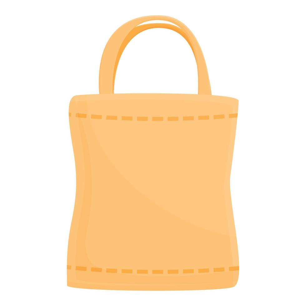 Grocery eco bag icon, cartoon style vector