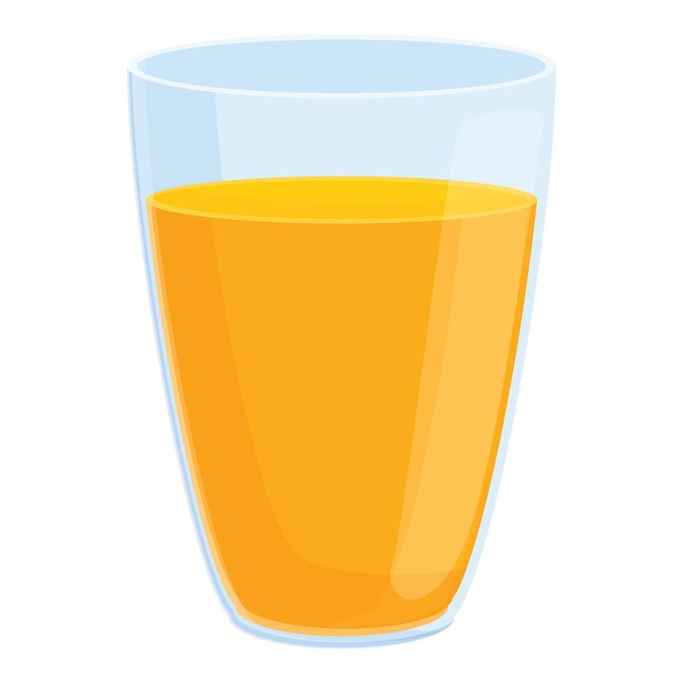 Breakfast juice glass icon, cartoon style vector