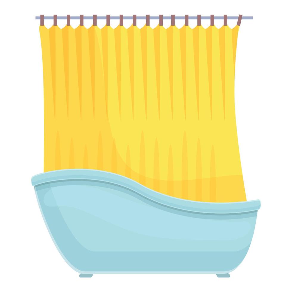 cortina de ducha icono cómodo, estilo de dibujos animados vector