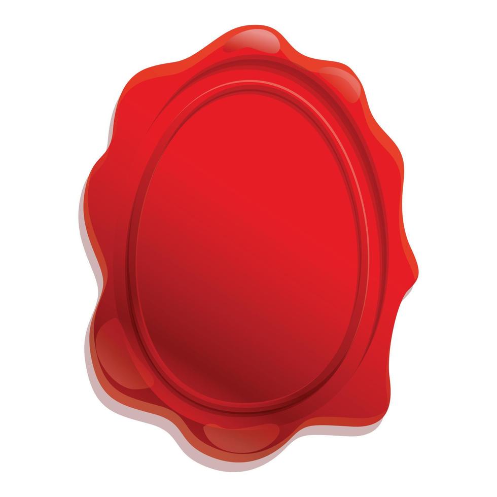 Business wax seal icon, cartoon style vector