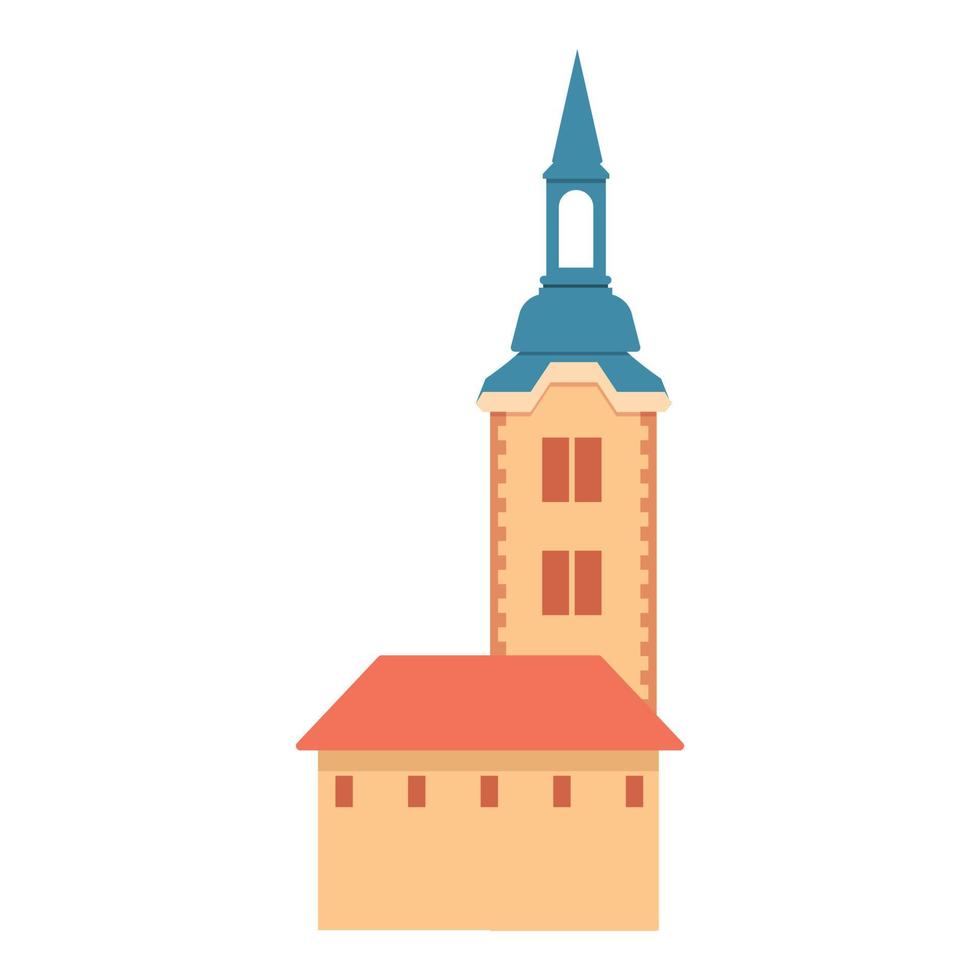 eslovenia, viejo, iglesia, icono, caricatura, estilo vector