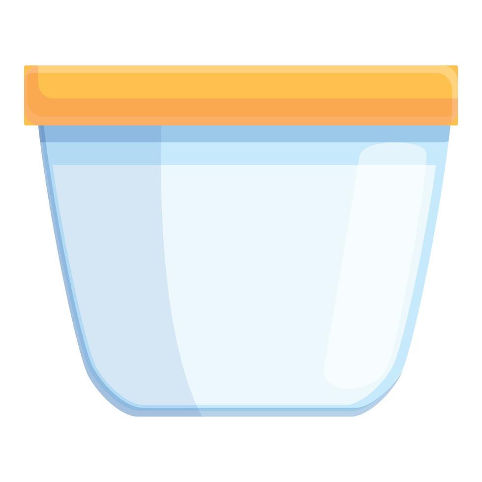 Baby milk pot icon, cartoon style vector