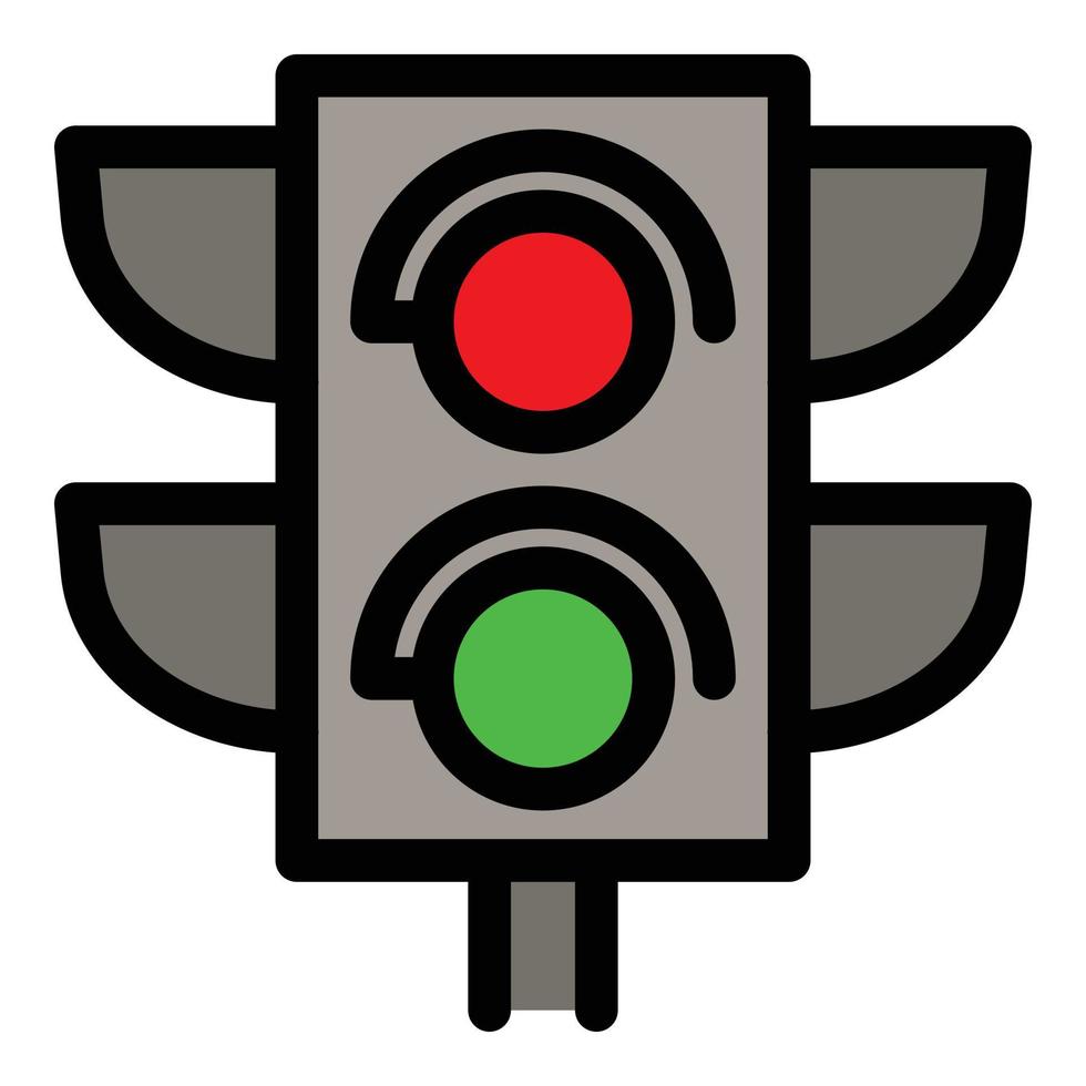 City traffic lights icon, outline style vector