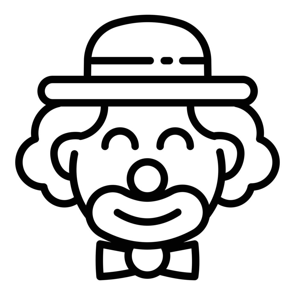 Circus clown icon, outline style vector