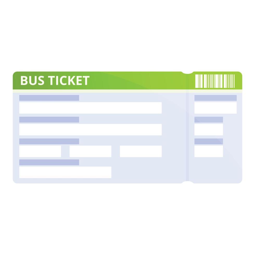 Web bus ticket icon, cartoon style vector