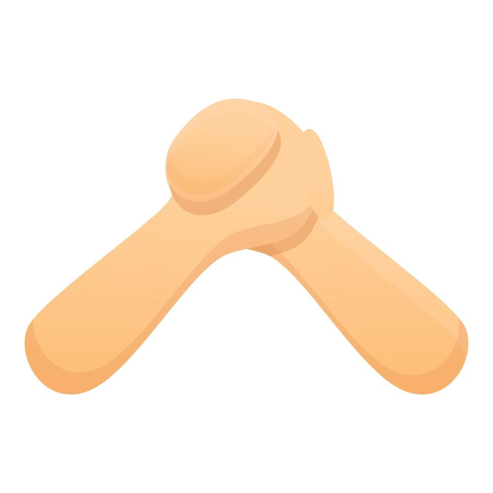 Arm wrestling icon, cartoon style vector