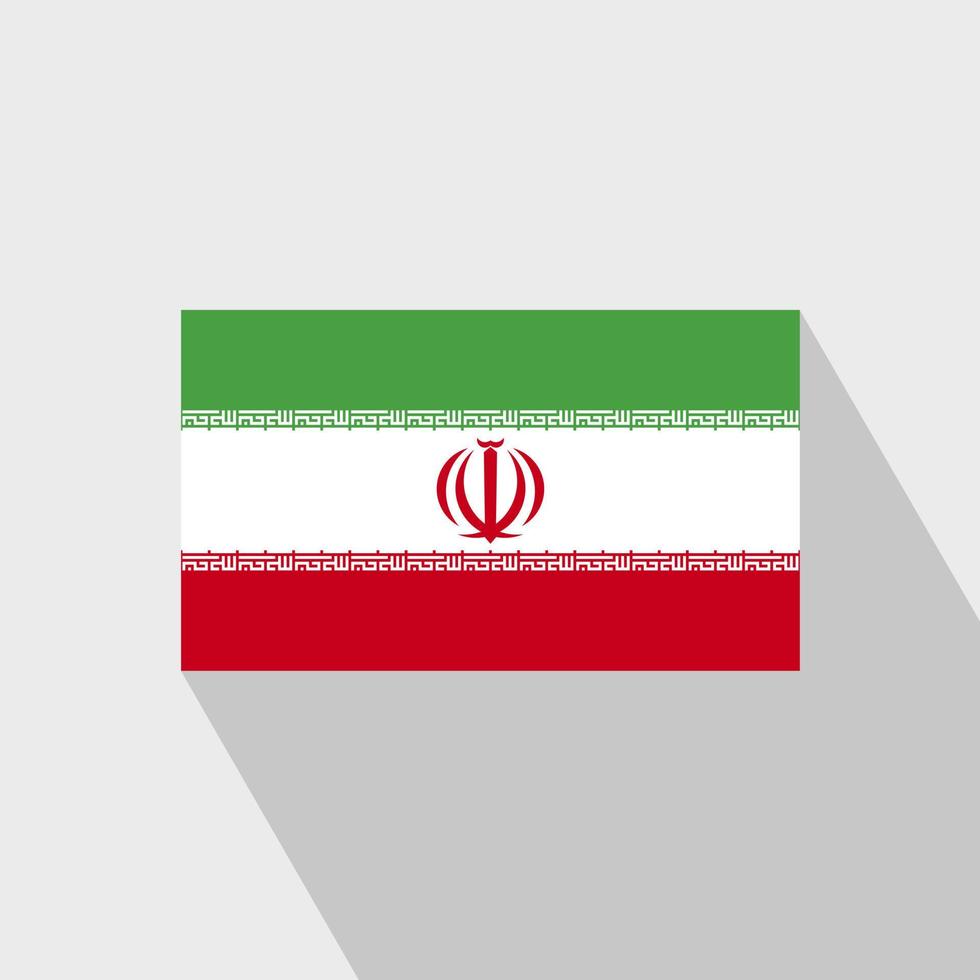 Iran flag Long Shadow design vector