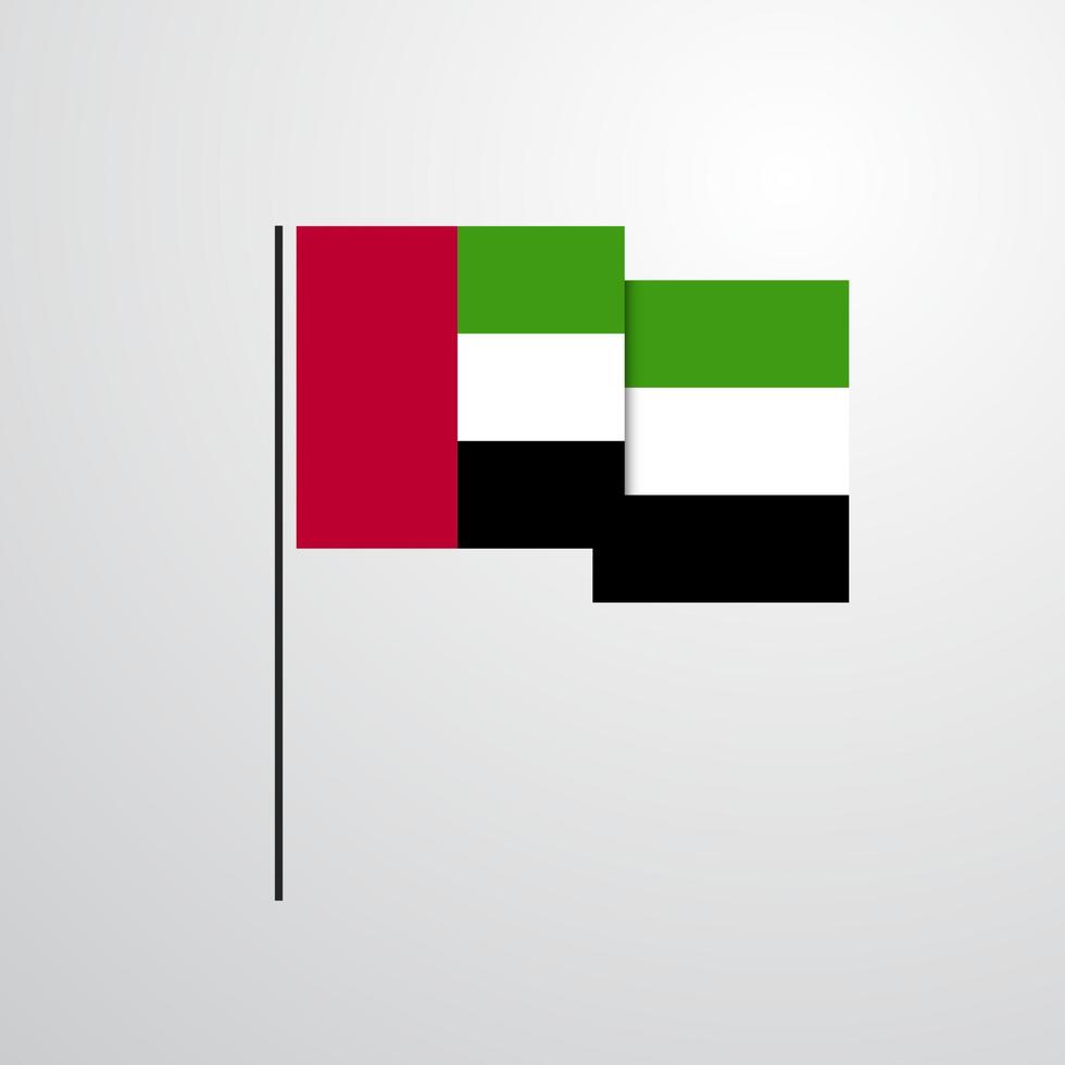 UAE waving Flag design vector