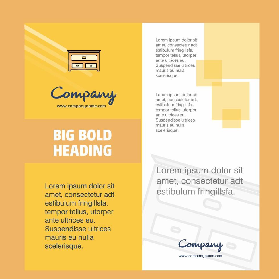 Cupboard Company Brochure Title Page Design Company profile annual report presentations leaflet Vector Background