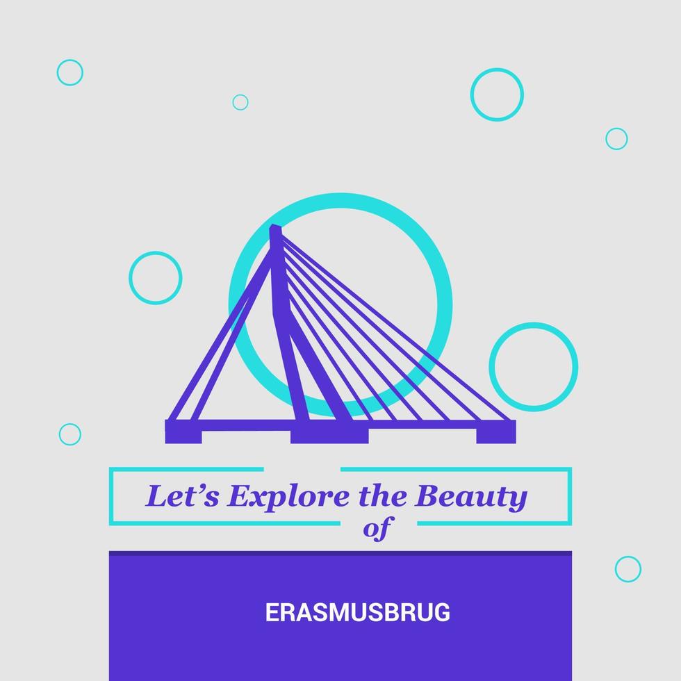 Lets Explore the beauty of Erasmusburg Rotterdam Netherlands National Landmarks vector