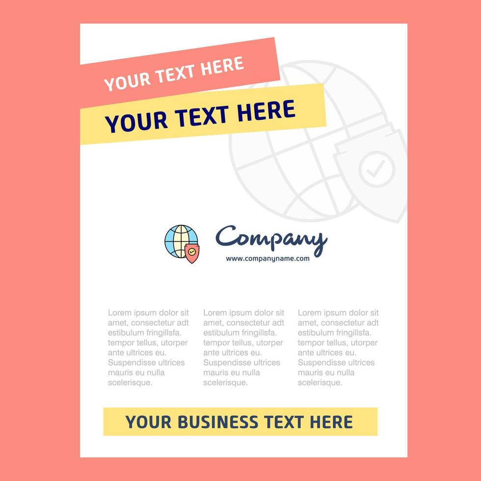 Protected internet Title Page Design for Company profile annual report presentations leaflet Brochure Vector Background