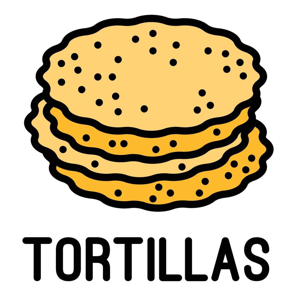icono de tortillas, estilo de esquema vector