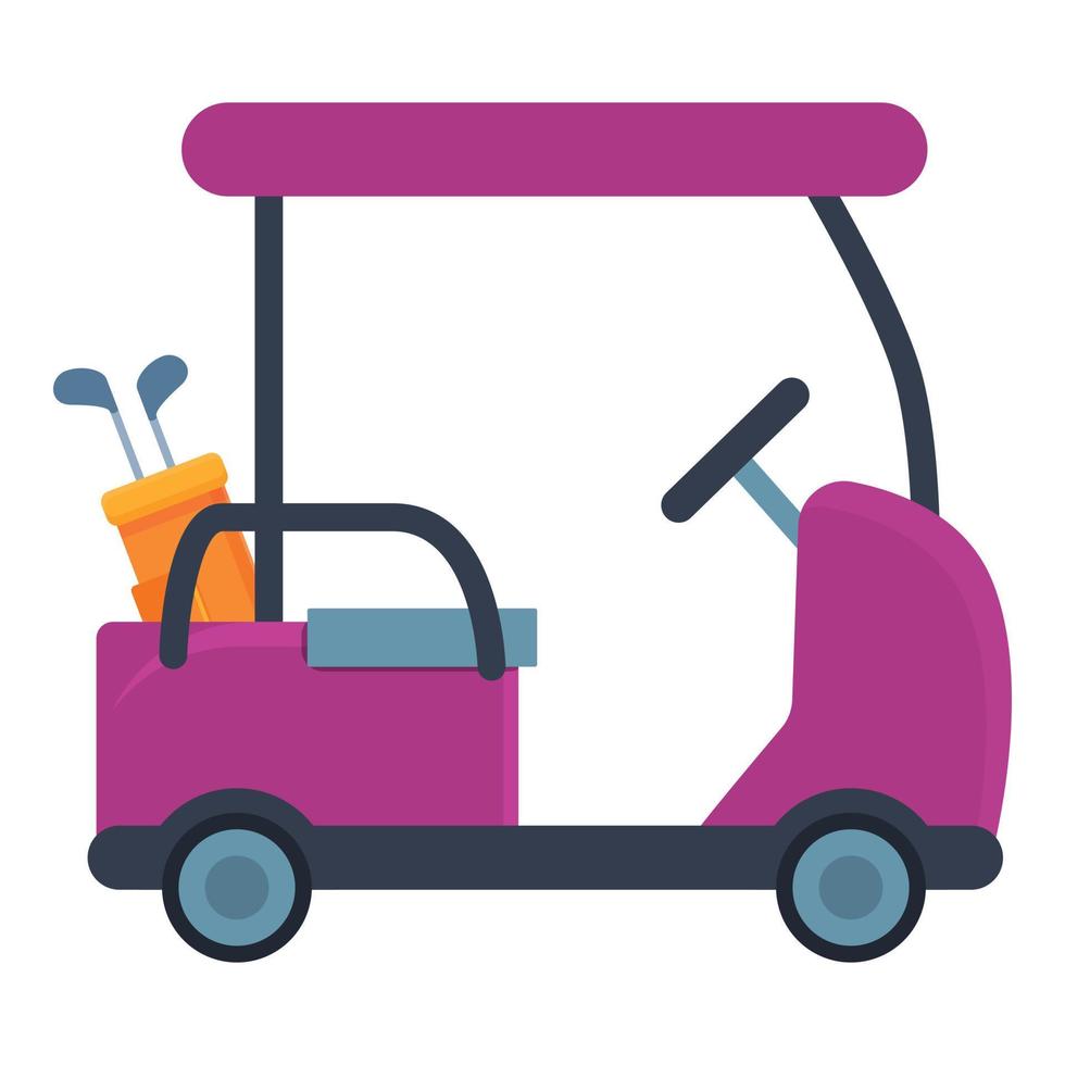 icono de carrito de golf eléctrico, estilo de dibujos animados vector