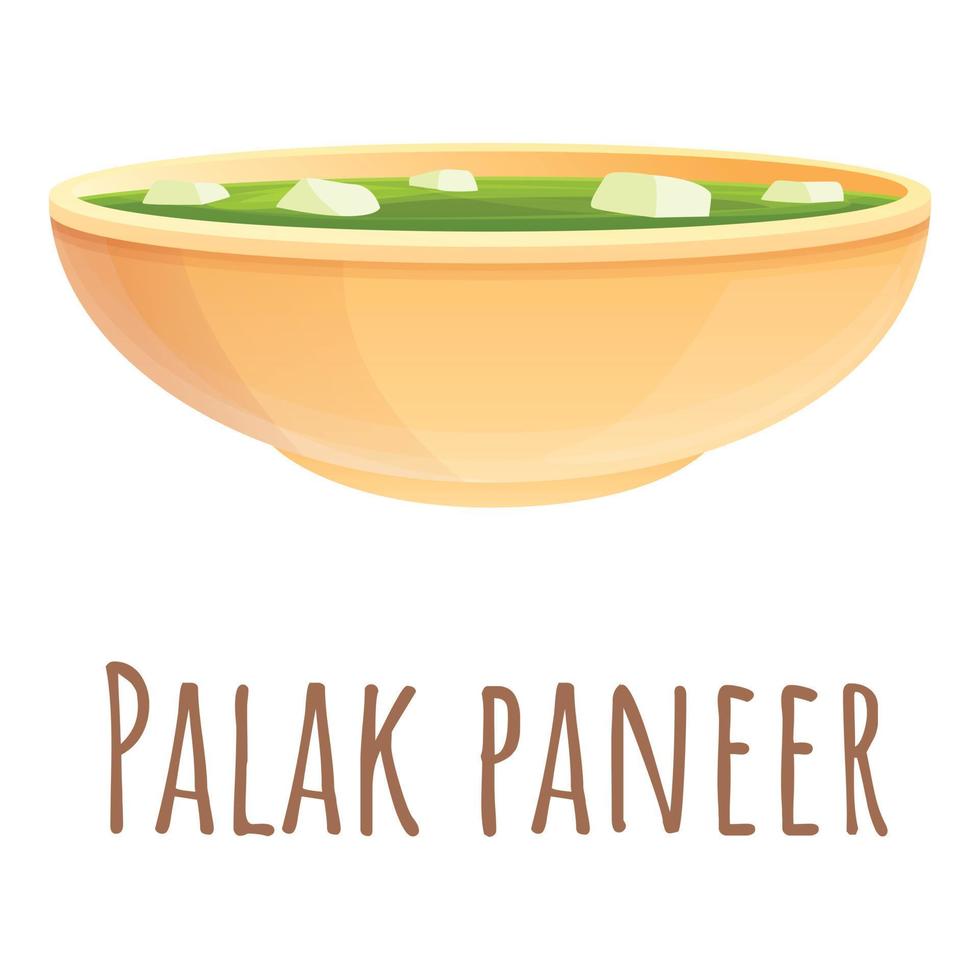 icono de palak paneer, estilo de dibujos animados vector