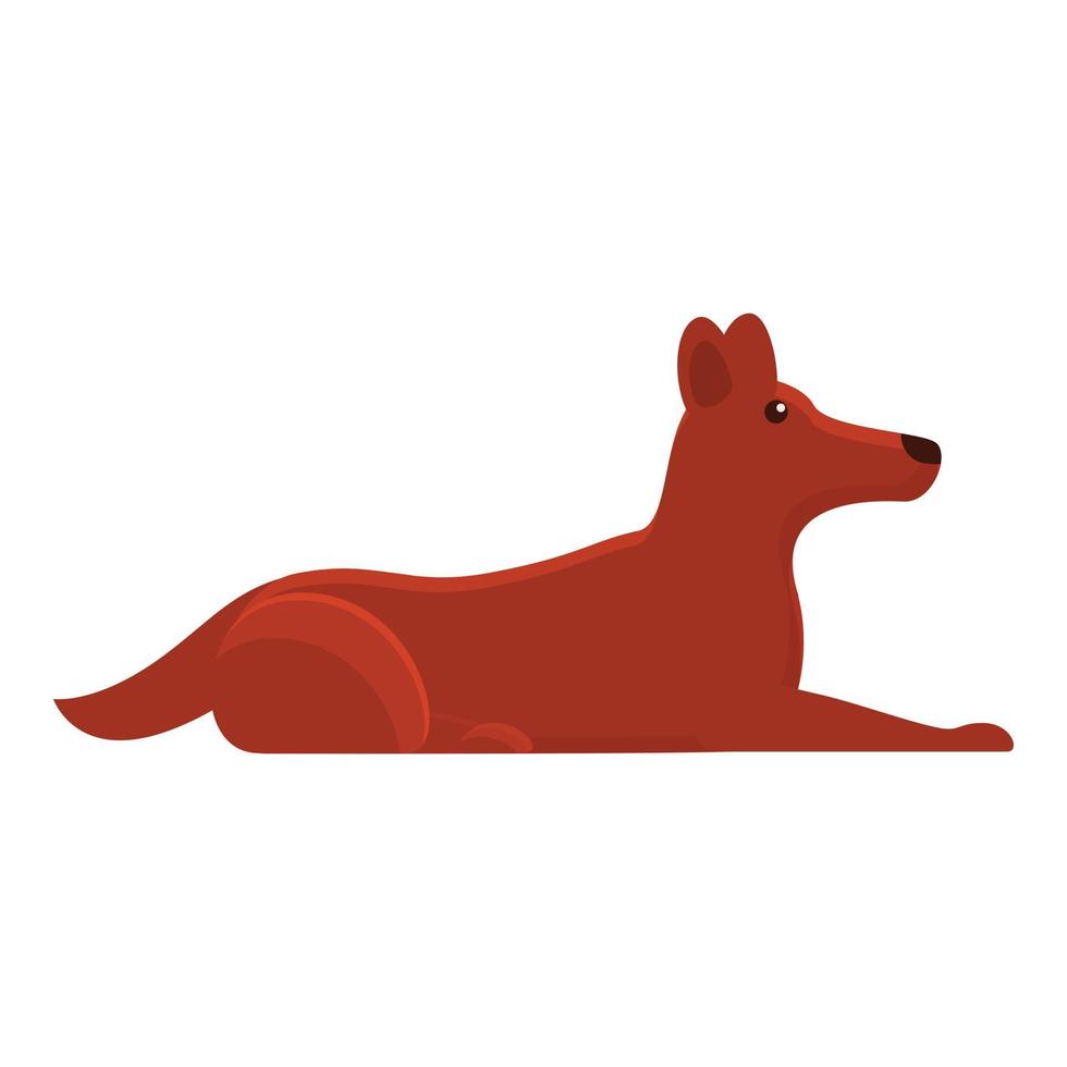 Dog lies icon, cartoon style vector