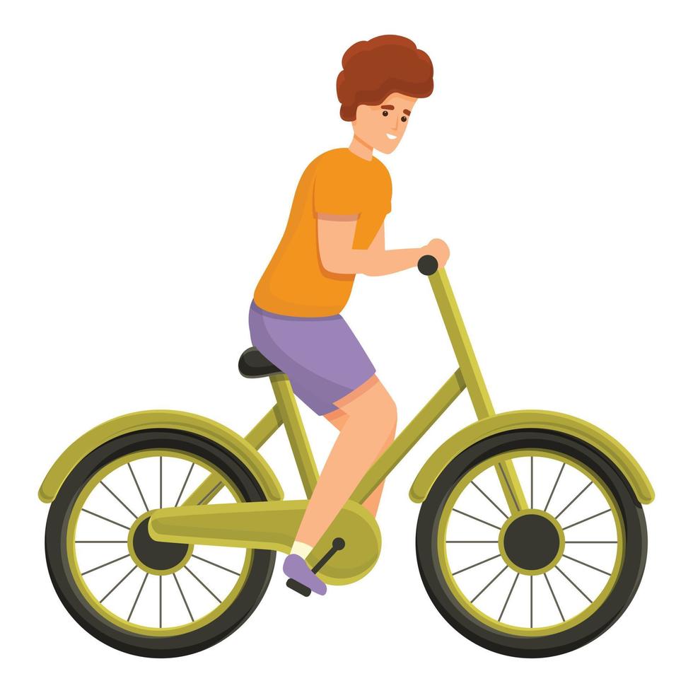 Activity ride bike icon, cartoon style vector