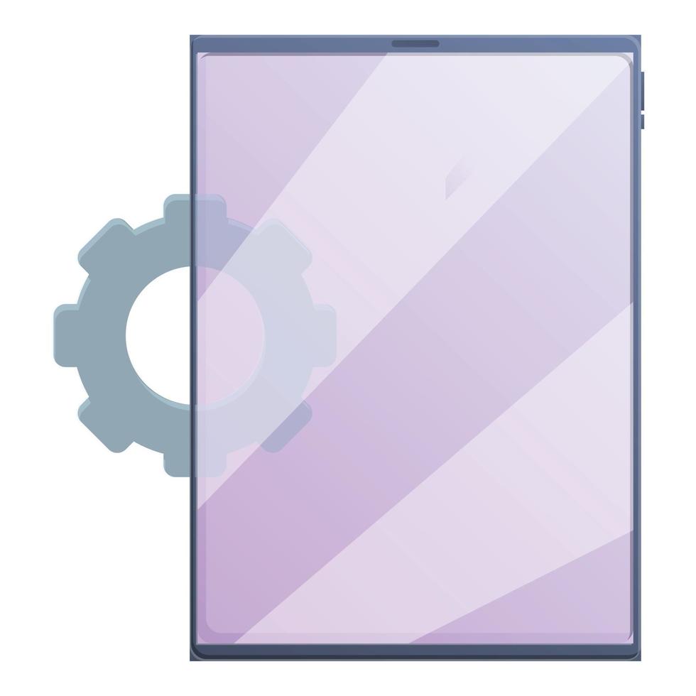 System update tablet icon, cartoon style vector