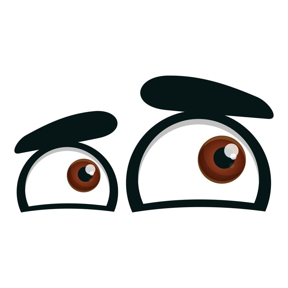 icono de ojos interesados, estilo de dibujos animados vector