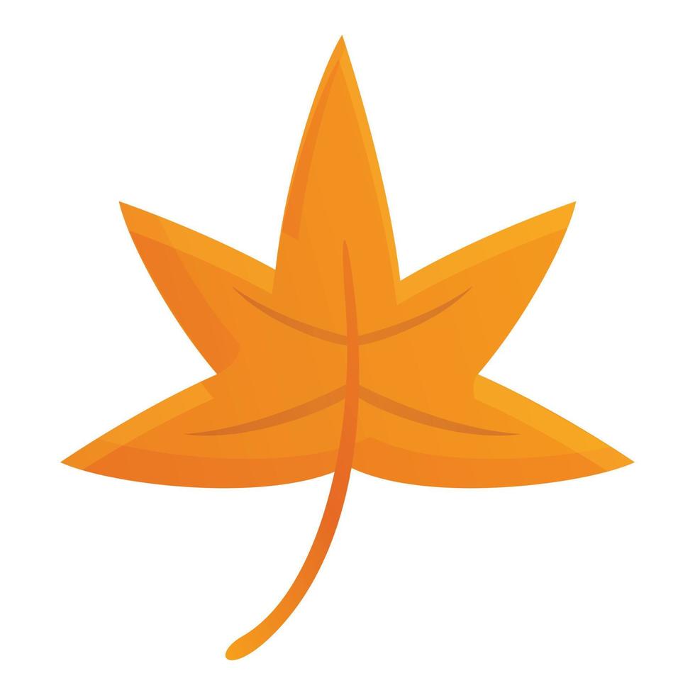 October autumn leaf icon, cartoon style vector