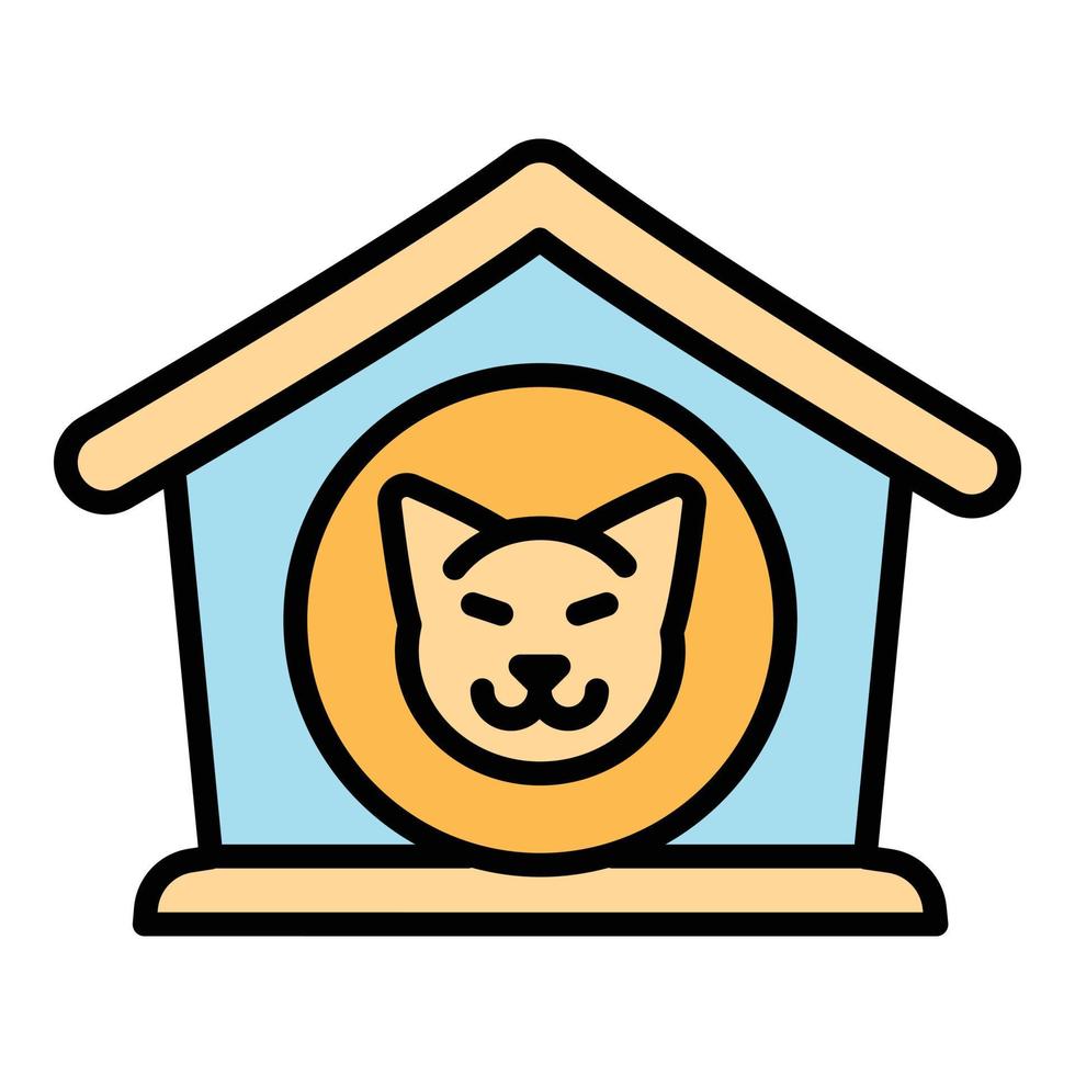 Dog puppy house icon, outline style vector