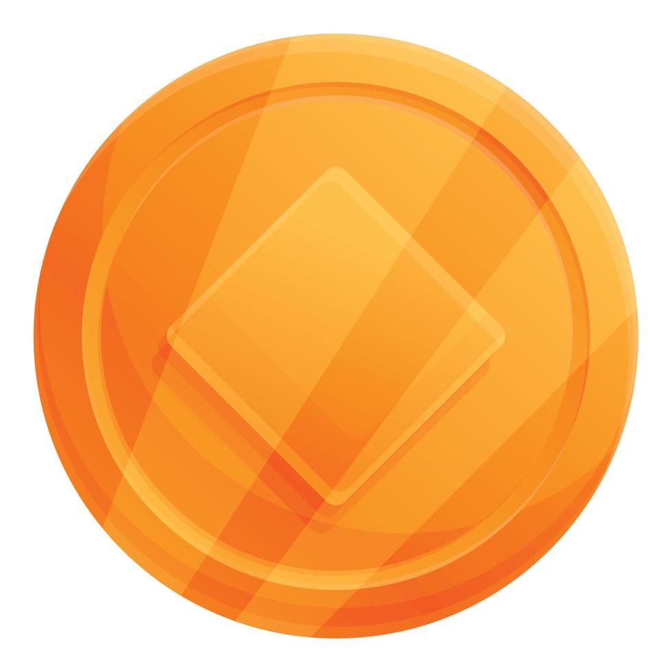 Game token icon, cartoon style vector