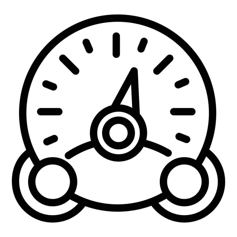 Retro speedometer icon, outline style vector