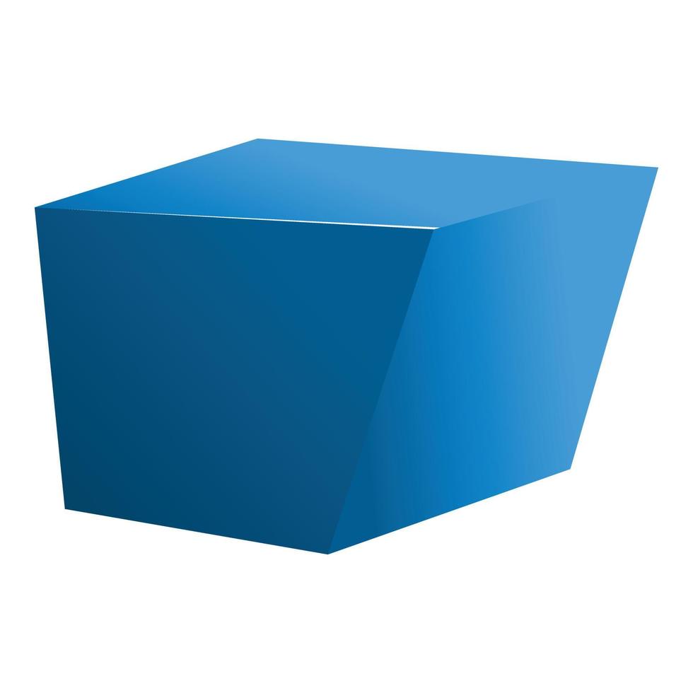 Blue cube icon, cartoon style vector