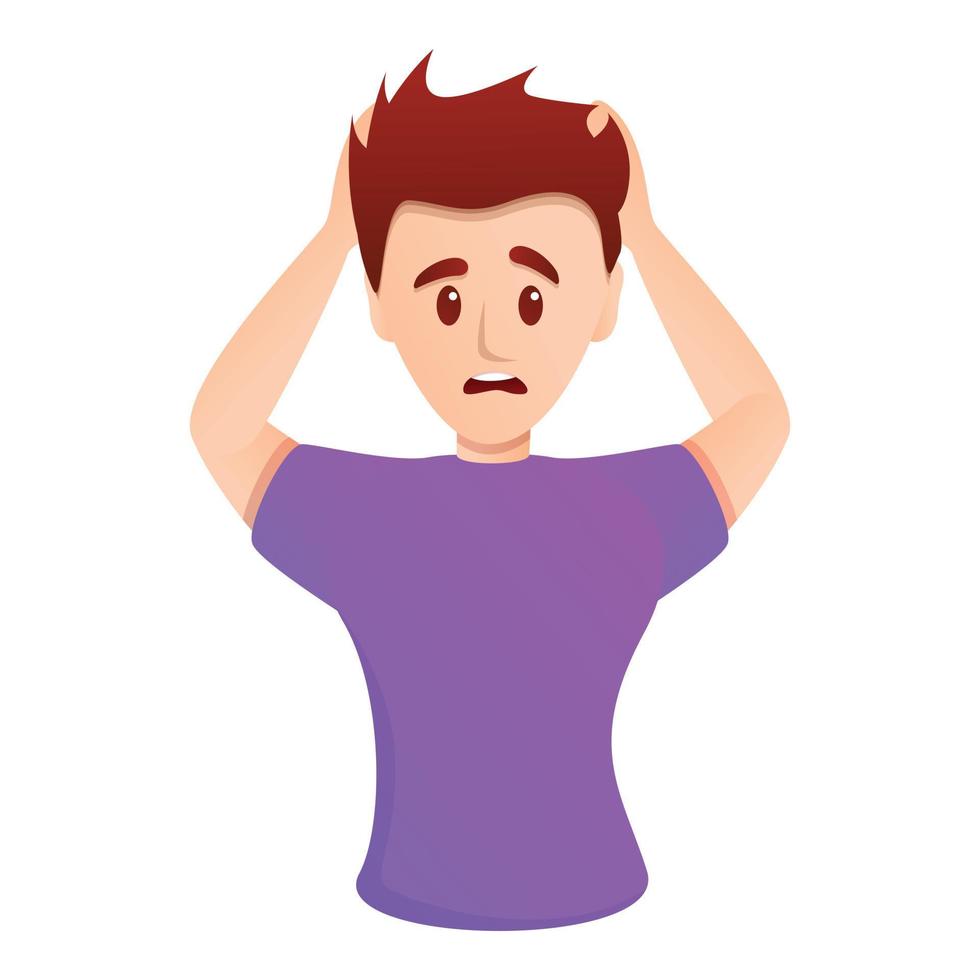 Broken stress icon, cartoon style vector