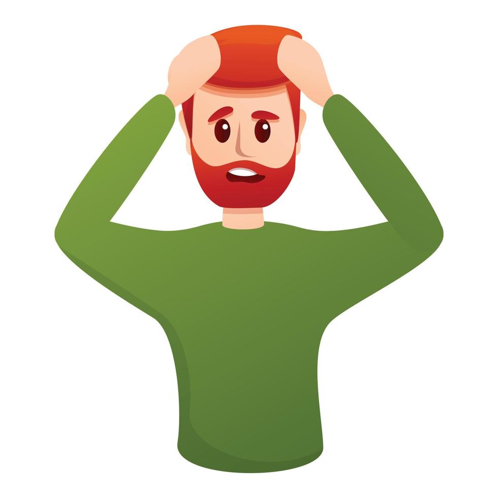 Stress fail icon, cartoon style vector