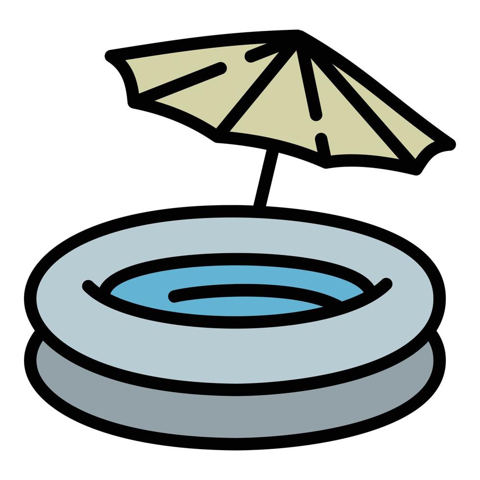 icono de piscina redonda de goma, estilo de contorno vector