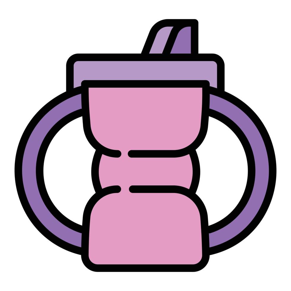 icono de taza de sorbo de agua, estilo de esquema vector