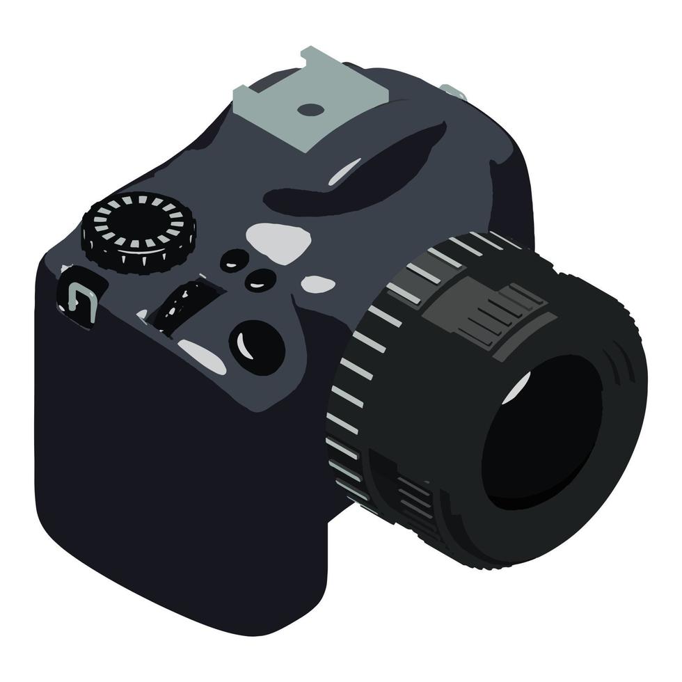 Photo camera icon, isometric style vector
